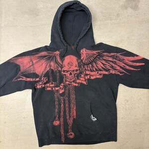 Vintage Metal Mulisha Y2K Grunge Skull Wings AOP Hoodie